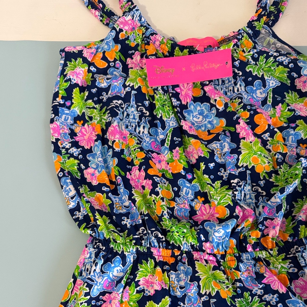 Disney x Lilly Pulitzer Loro Romper XS NWT Lilly Loves Disney 100% Cotton - Picture 6 of 7